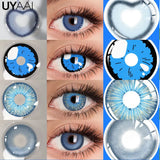 1Pair Cosplay Color Contact Lenses Anime Accessories Blue Multicolored Lenses Pupilentes Halloween Anime Lenses Blue Lense