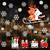 Popxstar 2025 Christmas White Snowflake Window Glass Stickers Santa Elk Wall Stickers Christmas Decorations For Home Xmas New Year Gifts