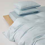 New Simple 100% Lyocell Bedding Set Solid Soft Skin-friendly Queen Duvet Cover Set with Sheets Natural Plant Fibre Quilt Cover