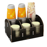 Multi-Cell Disposable Paper Cup Storage Shelf Space Saving Large Capacity Paper Cup Dispenser Durable Cup Straw Storage Rack