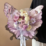Popxstar 10sets Korean Butterfly Flower Wrapping Paper Waterproof Rose Bouquet Packing Paper for Wedding Birthday Party Decor