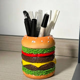 Popxstar Hamburger Pen Holder Pencil Holder for Desk Hamburger Handmade Pencil Holder Bedroom Desk Organizers Desk Accessories Decoration