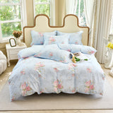 3pc 100% Pure Cotton Down Duvet Cover Set Including 1 Duvet Cover and 2 Pillowcase Soft and Skin Friendly Breathable Bedding Set