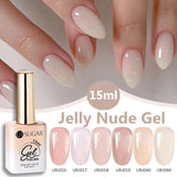 popxstar UR SUGAR 15ml Jelly Milky White Translucent Color Gel Polish Semi Permanent UV Gel Nail Art Soak Off Gel Varnish Latest Fashion