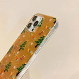 Popxstar  INS Gold Christmas Tree Silicone Phone Case For iPhone 17 Cases iPhone 16 15 14 13 12 11 Pro Max XS X XR 7 8 Plus 16E Air Cover