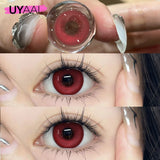 Popxstar Anime Lenses for Eyes y2k Pink Lenses Korean Style Fashion Lenses for Halloween Purple Eye Contacts 1 Pair Red Lenses