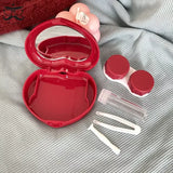 Popxstar Cute Candy Colored Contact Lens Case Portable Mirror Companion Box Travel Easy Carry Storage Container Contact Lens Case