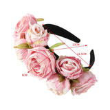 Popxstar Simulation Rose Headband For Women Romantic Red Bezel Hair Hoop Hair Bands Girls Wedding Hairband Hair Accessories