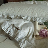 Popxstar  100% Cotton Pastoral Floral Print Ruffles Bow Princess Bedding Set Queen King Duvet Cover Set Bed Sheet/Fitted Sheet Pillowcases