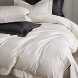Popxstar  1200TC Egyptian Cotton Luxury Solid Color Hotel Style Satin Silky Bedding Set Duvet Cover Flat/Fitted Bed Sheet Pillowcases 4Pcs
