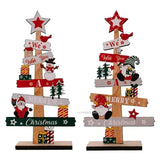 Popxstar Desktop Christmas Tree Santa Claus DIY Decoration Wooden Christmas Signs Plaque 2024 New Years Party Gifts Xmas Decoration