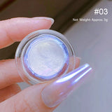 Popxstar Aurora Pearl Nude Pink White Nails Glitter Dust Chrome Moonlight White Rubbing on Powder Shell Mirror Pigment Nail Art Supplies
