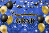Popxstar Graduation Backdrop Congrats Gold Class of Grad Photocall Decoration Photography Background Photo Banner