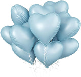 Popxstar 10pcs 18inch Heart Foil Balloons Pink Sage Green Heart Balloon for Birthday Party Valentines Day Wedding Anniversary Decorations