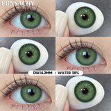 Popxstar  1 pair Green Color Series Contact Lenses for Eyes Natural Blue Lenses Eye Makeup Beauty Pupils Yearly Use Cosmetics Len