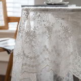 Popxstar  Table Cloth Cake Photography Background Embroidery Prop Cloth White Tablecloth
