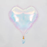 Popxstar  19Inch Foil Star Heart Round Balloons Transparent Iridescent Balloons for Mermaid Theme Birthday Disco Party Wedding Decorations