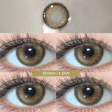 Popxstar 1 Pair Blue&Green Lenses Colored Eyeglass Lenses Bright Beauty Pupils Eye Color Lenses Myopia With Diopter Fashion Lens