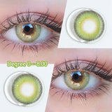1Pair Myopia Color Contact Lenses for Eyes With Diopters Prescription Yaerly Green Eye Lenses Blue Lenses Fast Shipping