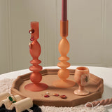 Popxstar 1pc Matte Glass Candle Holders Home Decoration Candlestick Birthday Candle Holder Dining Table Decoration Candle Home Decore