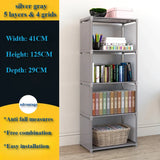 Popxstar Simple Bookshelf Multi-layer Bookshelf Storage Racks Bedroom Book Shelf Organizer Easy Assembly Bookcase Stackable Book Shelves