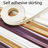 Popxstar  5 Meter Self-Adhesive Skirting Wall Border Floor Decorative Line Baseboard Flooring Wall Decor NBR Molding Line 3D Wall Sticker