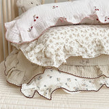 Popxstar INS Ruffle Edge Gauze 100% Cotton Princess Pillow Case 30X50 48X74cm Breathable Pillowcase Decorative for Home Bedding Bedroom