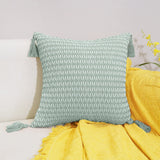 45x45cm Braided Plaid Boho Cushion Cover Geometry Embroidered Tassel Embroidery Lumbar Pillow Covers for Living Rooms Bedrooms