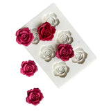 Popxstar 6Cavity 3D Rose Shape Silicone Mold DIY Flower Fondant Chocolate Mousse Jelly Cupcake Baking Tool Clay Plaster Resin Craft Mould