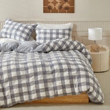 Duvet Cover Bedding Set Twin Full Queen King Size 135x200 Nordic Quilt Cover 240x220 Double Single Grid Puff Bed Linen 200x200