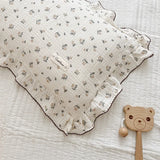 Popxstar INS Ruffle Edge Gauze 100% Cotton Princess Pillow Case 30X50 48X74cm Breathable Pillowcase Decorative for Home Bedding Bedroom