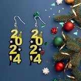 Popxstar Delicate Number 2024 Christmas Dangle Earrings Cute Party Style Acrylic Jewelry Creative Christmas Party Female Earrings