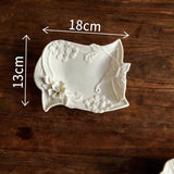 Popxstar  Heavy Industry Hand Made Breakfast Dim Sum Plate Antique Decoration European Style Double Ear Plate Fruit Dessert Tray