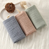 Popxstar Soft Absorbent Gauze Cotton Baby Square Towels Infant Wash Hand Face Towels Crepe Muslin Saliva Wipe Face Cloths for Babies