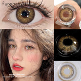 Popxstar  1 Pair Big Eyes Colored Contact Lenses Natural Brown Eyes Lens Gray Pupils Eyes Makeup Korean Style Contact Yearly Use