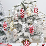Popxstar 5Pcs Christmas Painted Pine Cone Balls Hanging Pendants Merry Christmas Tree Decoration for Home Xmas Ornament Gift Navidad