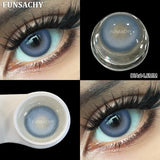 Popxstar  1 Pair Fashion Color Contact Lenses for Eyes Korean Brown Natural Soft Lenses Beautiful Cosmetic Gray Pupils Blue Lens