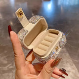 Square Artificial Diamonds Jewelry Box Elegant Desktop Ring Earring Organizer Multi-Layer Display Case Necklaces Bracelets