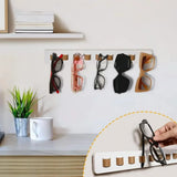 Popxstar Wooden Wall Mounted Sunglasses Storage Rack Eyeglass Organizer Holder Self-adhesive Glasses Hanger  Sunglass Hook Storage Gifts