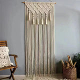 Handmade Cotton Rope Woven Curtain Tassel Tapestry Decorative Door Curtains Homestays Wall Creative Background Partition Curtain