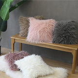 Popxstar  Cute Nordic Plush Pillowcase Wool Faux Fur Throw Pillows Ins Sofa Furry Long Hair Pillow Princess Cushion Bed Sofa Decor