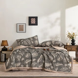 Popxstar  New cotton printed bubble double-layer yarn soybean summer quilt four-piece summer cool quilt air conditioner quilt