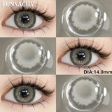 Popxstar  1 Pair New Color Contact Lenses for Eye Beautiful Pupil Fashion Blue Soft Lenses Gray Natural Contacts Yearly Cosmetics