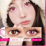 Popxstar 2pcs Halloween Colorful Contact Lenses Anime Cosplay Eye Lenses Multicolored Lenses Lenses White Black Red Lenses