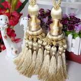 European Luxury Curtain Hanging Ball Straps Tied Rope Curtain Buckle Hook Tassel Strap Home Decor