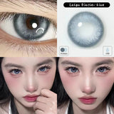 Popxstar 1 Pair Blue&Green Lenses Colored Eyeglass Lenses Bright Beauty Pupils Eye Color Lenses Myopia With Diopter Fashion Lens
