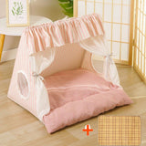 Popxstar  Cute Cat Tent House Removable Clean Dog Tent Bed Breathable Cool Cats Summer Cave Large Space Puppy Kitten House Pet Accessories