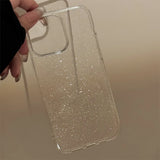 Popxstar Clear Glitter Phone Cases for iPhone 15 Pro Max Plus 14 13 12 11 Jelly Minimalist Transparent Protective Phone Covers