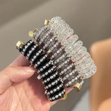 Popxstar 1/3Pcs Rhinestone Telephone Line Hair Loop Women Crystal Ponytail High Elastic Hairbands Girls Resin Hair Ties Hair Accessories