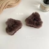 Popxstar Plush Cat Ears Hair Clips For Women Girls Lamb Cashmere Hairpin Forehead Bangs Clip Fluffy Children New Winter Hair Accessories